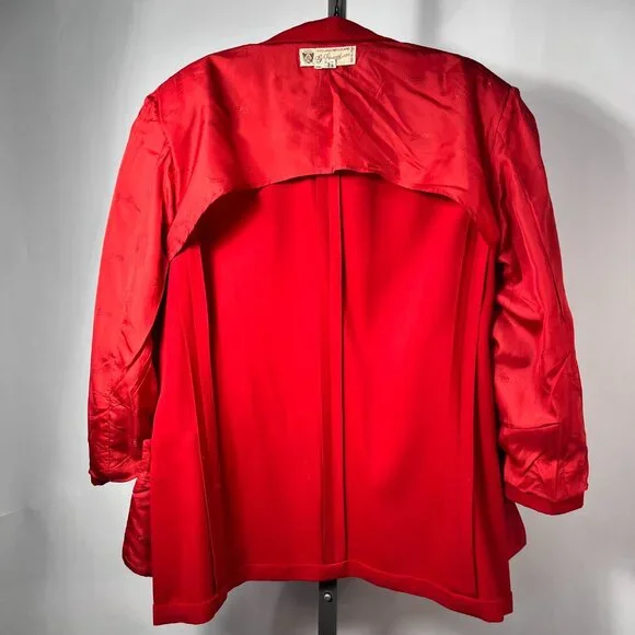 VTG Gucci Red 100% Wool One Button Closure Woman 80's Blazer Made in Italy 14US